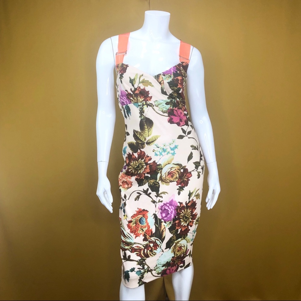 TED BAKER Amabel Floral Sheath Dress Size 3 (US 8)